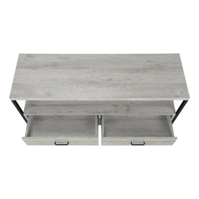 Monarch 48-inch TV Stand In Grey Wood Look Finish with Black Metal Frame - I 2871