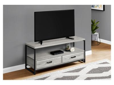 Monarch 48-inch TV Stand In Grey Wood Look Finish with Black Metal Frame - I 2871