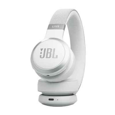 JBL Live 670NC Wireless True Adaptive Noise Cancelling On-Ear Headphones in White - JBLLIVE670NCWHTAM