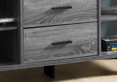 Monarch Tv Stand 60"L / Grey-black With 2 Storage Drawers - I 2762
