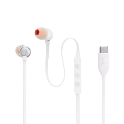 JBL Tune 310C Wired In-Ear USB-C Headphone in White - JBLT310CWHTAM