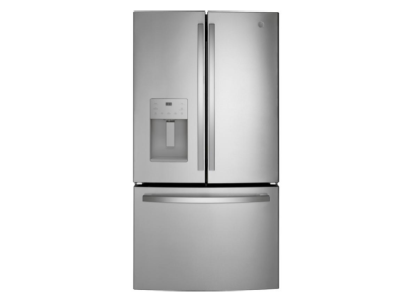 36" GE 20.6 Cu. Ft. Counter Depth French-Door Refrigerator in Stainless Steel - GYE21JYMFS