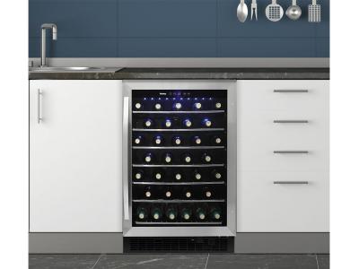 24" Danby 5.7 Cu. Ft. Built-in Wine Cooler in Black Stainless Steel - DWC057A1BSS