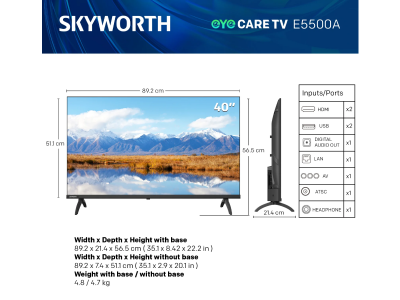 40" Skyworth E5500A Series 1080P FHD LED Eye Care Google TV - 40E5500A