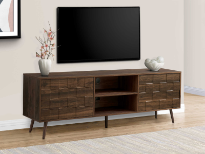 Monarch 72"L TV Stand in Dark Walnut with Storage - I 2787