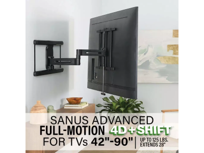 Sanus Advanced Full-Motion 4D + Shift™ TV Wall Mount for TVs 42"-90" - VLF828-B3